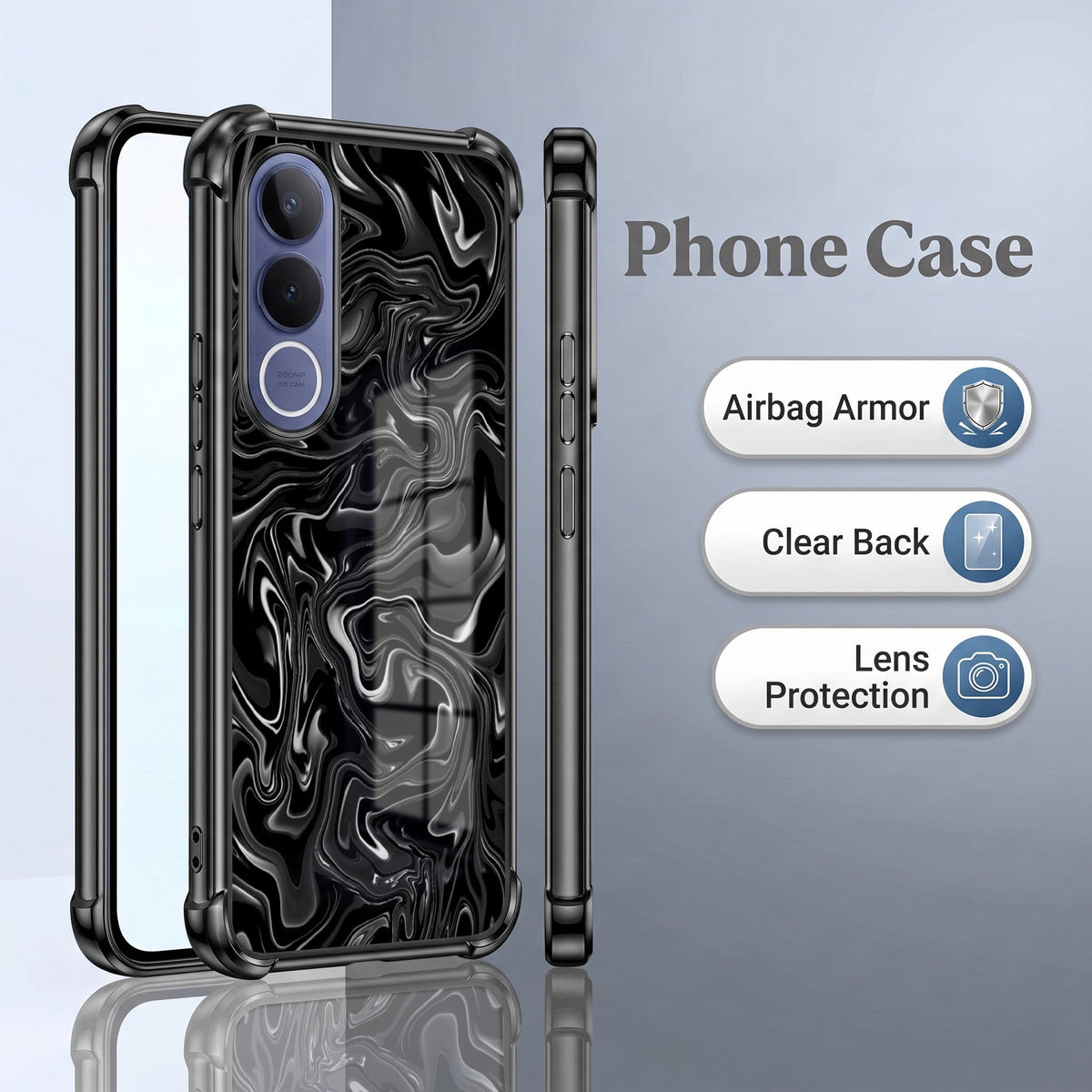 Vivo V70 FE 5G Dark Swirl Airbags Printed Back Case
