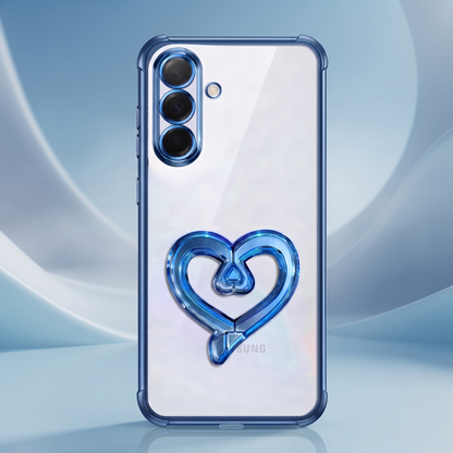 Samsung Galaxy A56 5G Premium Heart Stand Transparent Shockproof Airbag Phone Case