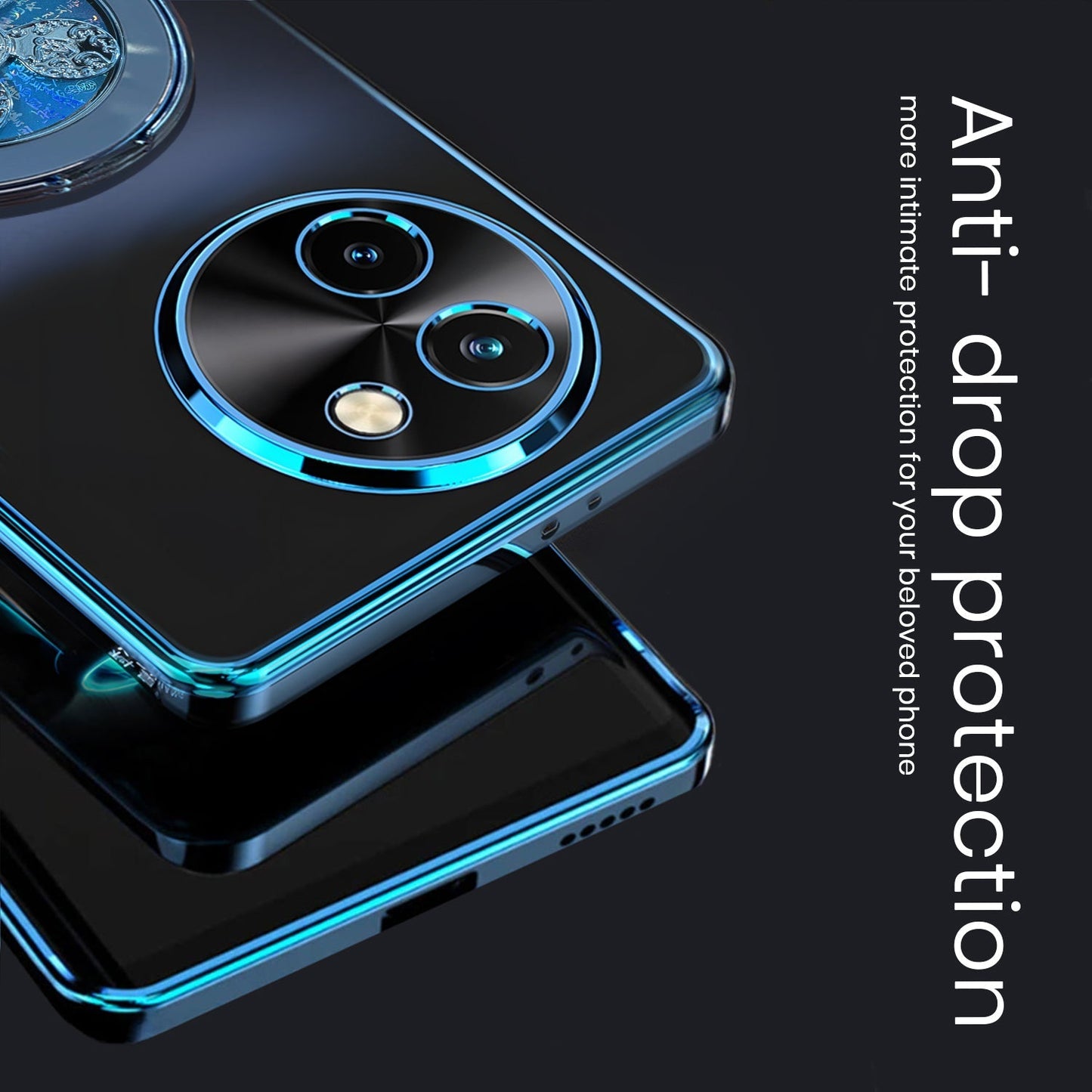 Vivo T3x 5G Electroplating Reflective Fidget Rotating Back Case