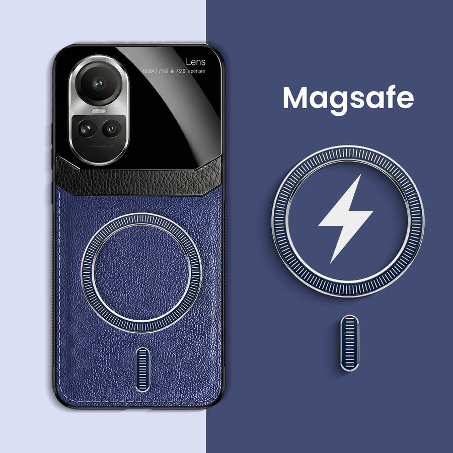 Oppo Reno 10 5G Premium Magsafe Magnetic Leather Lens Protective Case