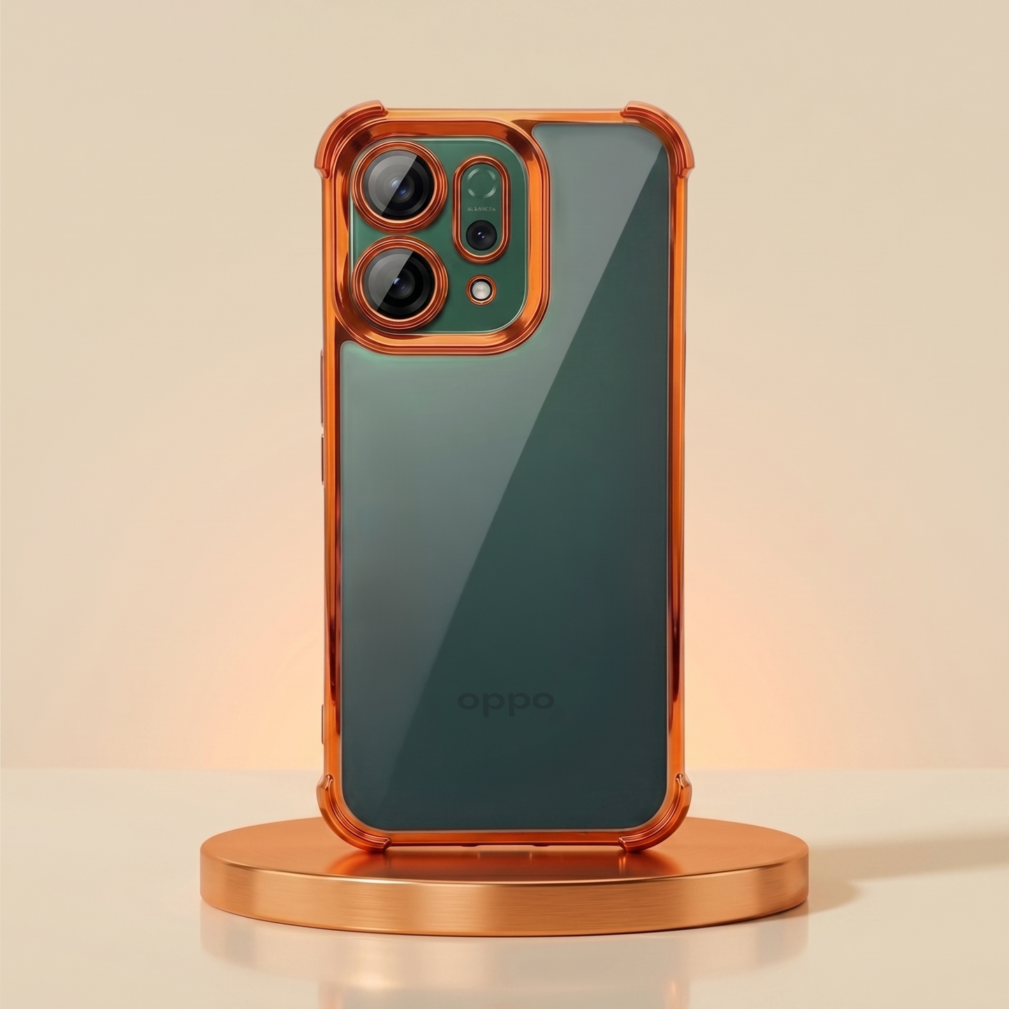 Oppo Reno 14 5G Premium Shockproof Transparent Airbag Cosmic Orange Case