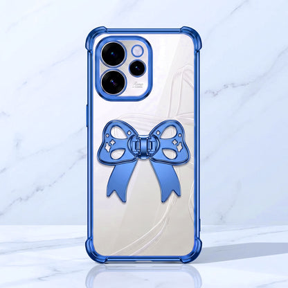 Oppo Reno 15 Pro Mini 5G Stylish Bow Knot Stand Transparent Shockproof Airbag Phone Case