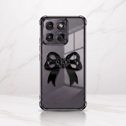 Motorola Edge 70 5G Stylish Bow Knot Stand Transparent Shockproof Airbag Phone Case