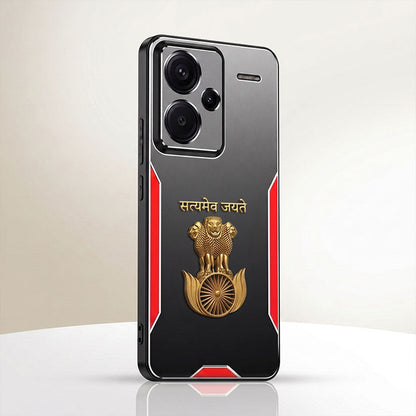 Redmi Note 13 Pro+ 5G Satyamev Jayate 3D Metal Aluminium Back Case