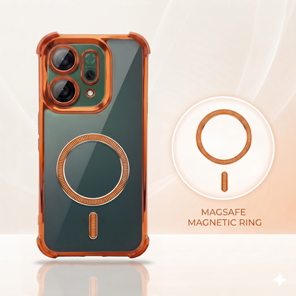 Oppo Reno 14 5G Premium Shockproof Transparent Airbag Cosmic Orange Case