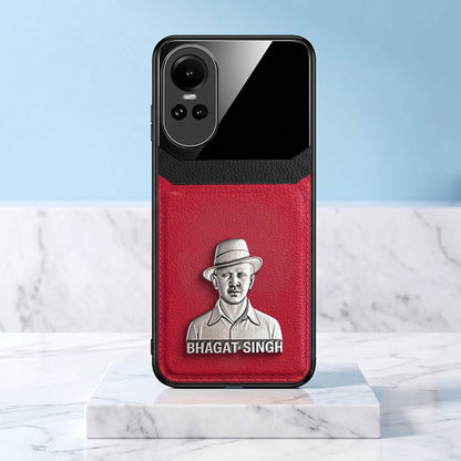 Oppo Reno 10 5G Shaheed Bhagat Singh 3D Metal Leather Back Case