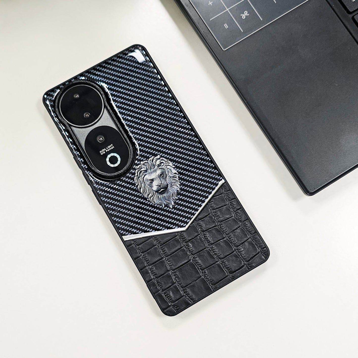 Vivo V40 Pro 5G Luxury Lion Pattern Leather And Liquid Silicone Case