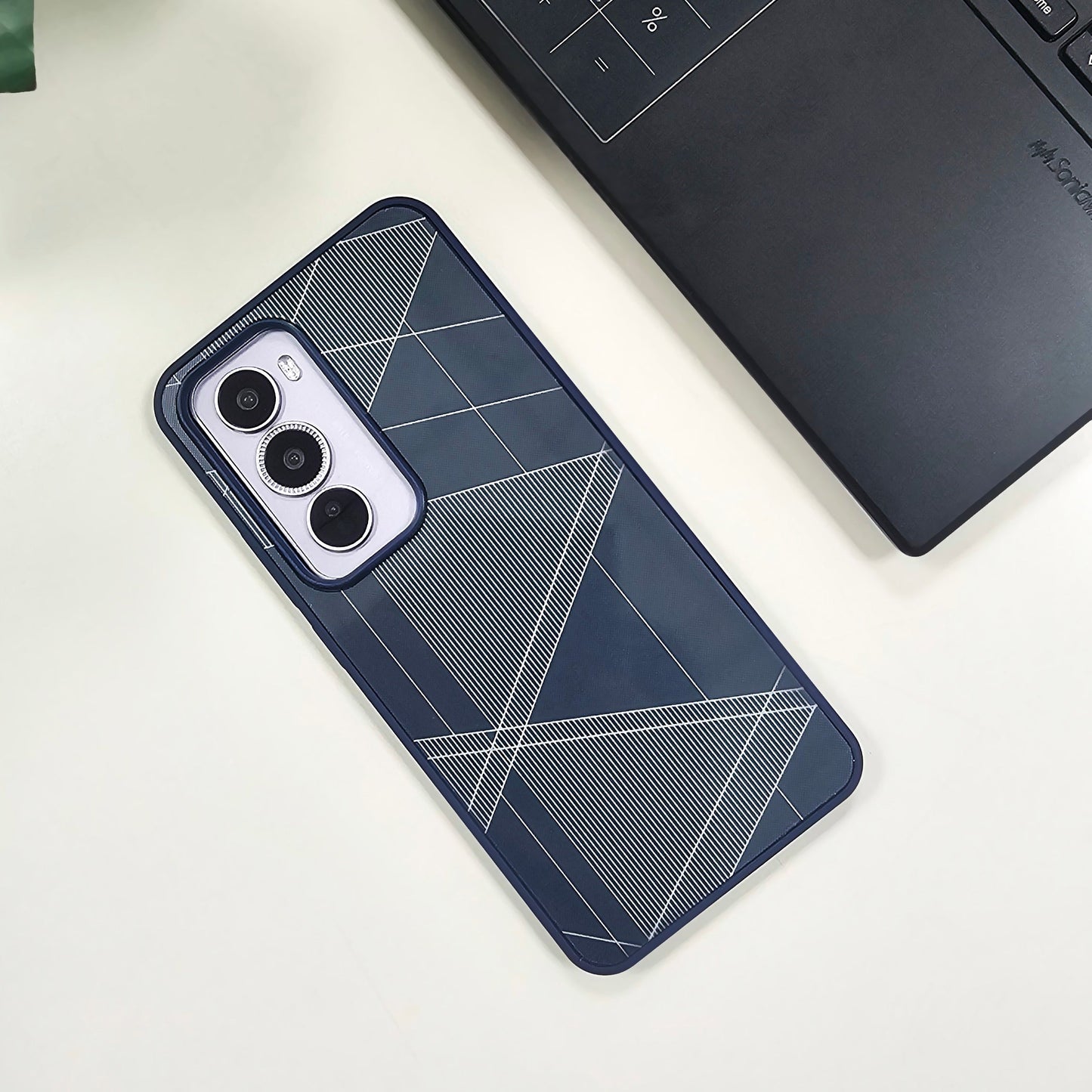 Oppo Reno 12 Pro 5G Triangle Pattern Matte Back Shockproof Case