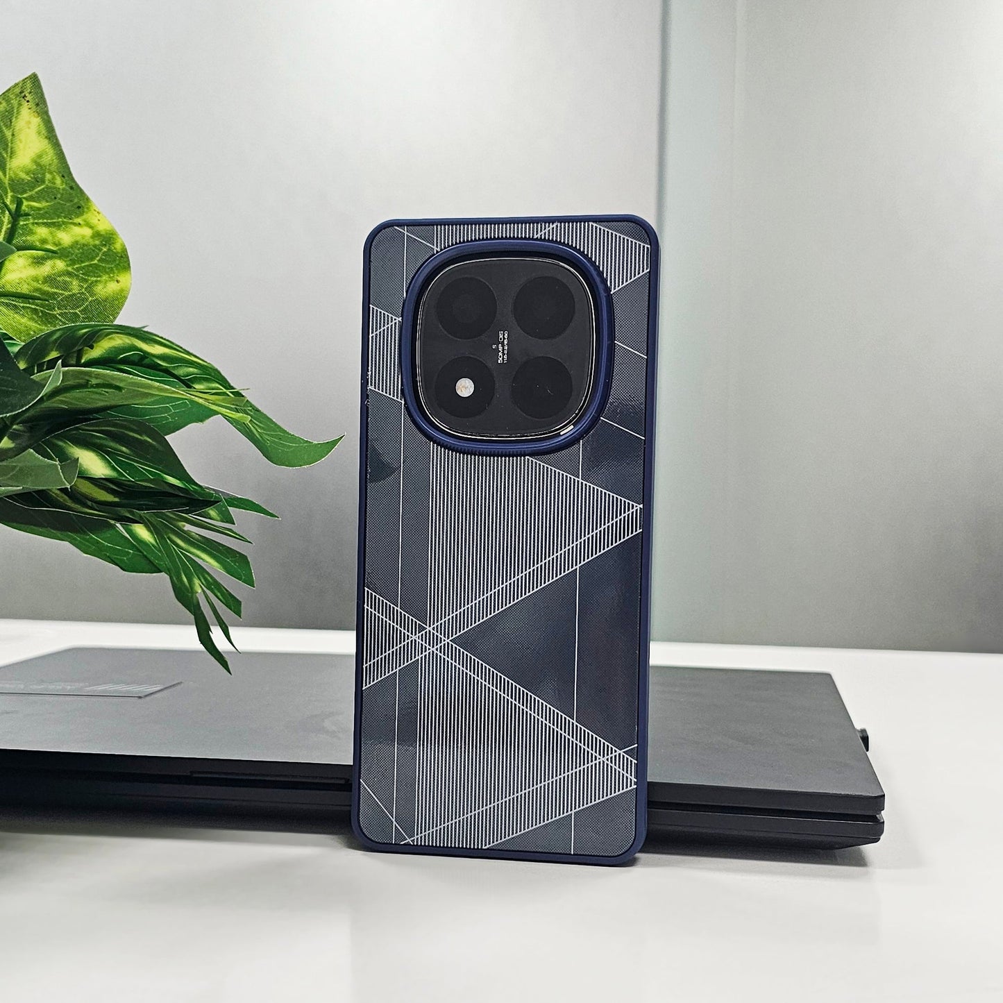 Redmi Note 14 Pro+ 5G Triangle Pattern Matte Back Shockproof Case