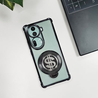 Oppo Reno 11 Pro 5G Four Corner Airbags 100% Original Astro Money Magnet Rotating Dollar Case