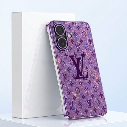 iPhone 16 Plus 5G Luxury LV Purple Printed  Frameless Back Case (Copy)