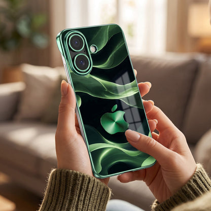 iPhone 16 Plus 5G Luxury Wave Green Printed  Frameless Back Case