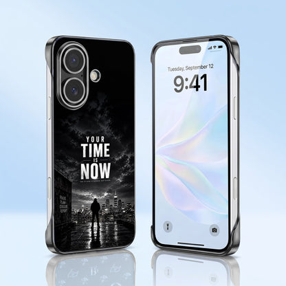 iPhone 16 5G Your Time Black Printed  Frameless Back Case