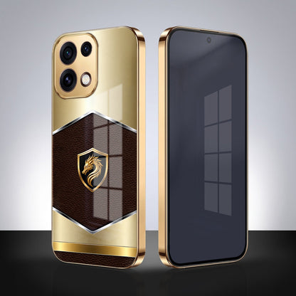Oppo Reno 16C 5G Dragon Crest Gold Electroplated Glass Phone Back Case