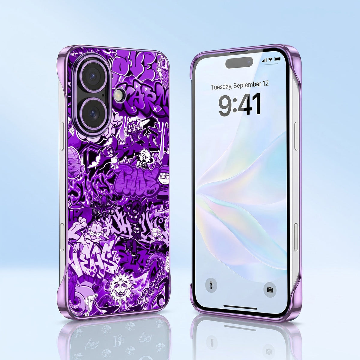 iPhone 16 Plus 5G Street Rush Purple Printed  Frameless Back Case