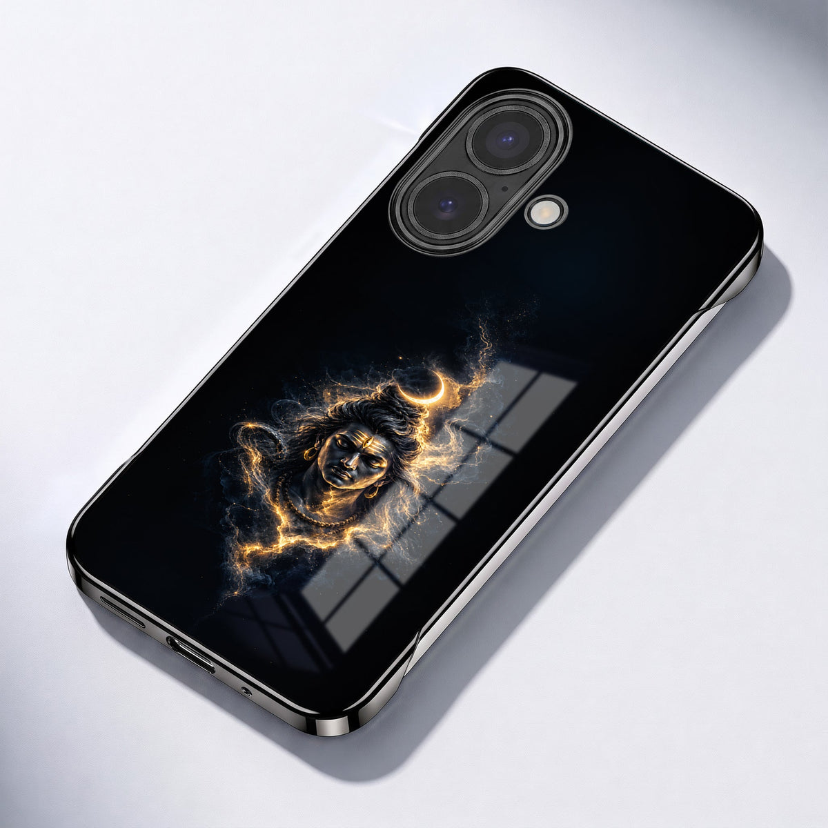 iPhone 16 Plus 5G Devine Mahadev Black Printed  Frameless Back Case