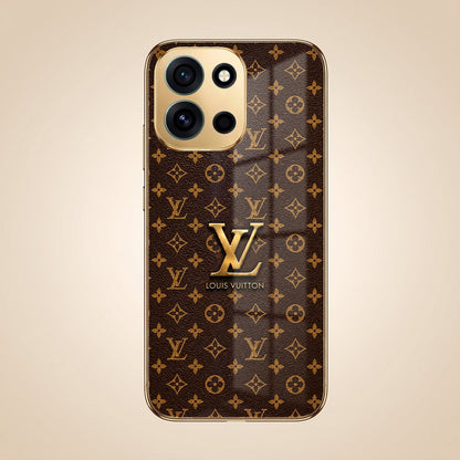 OnePlus Nord 6 5G LV Brown Monogram Gold Electroplated Glass Phone Back Case