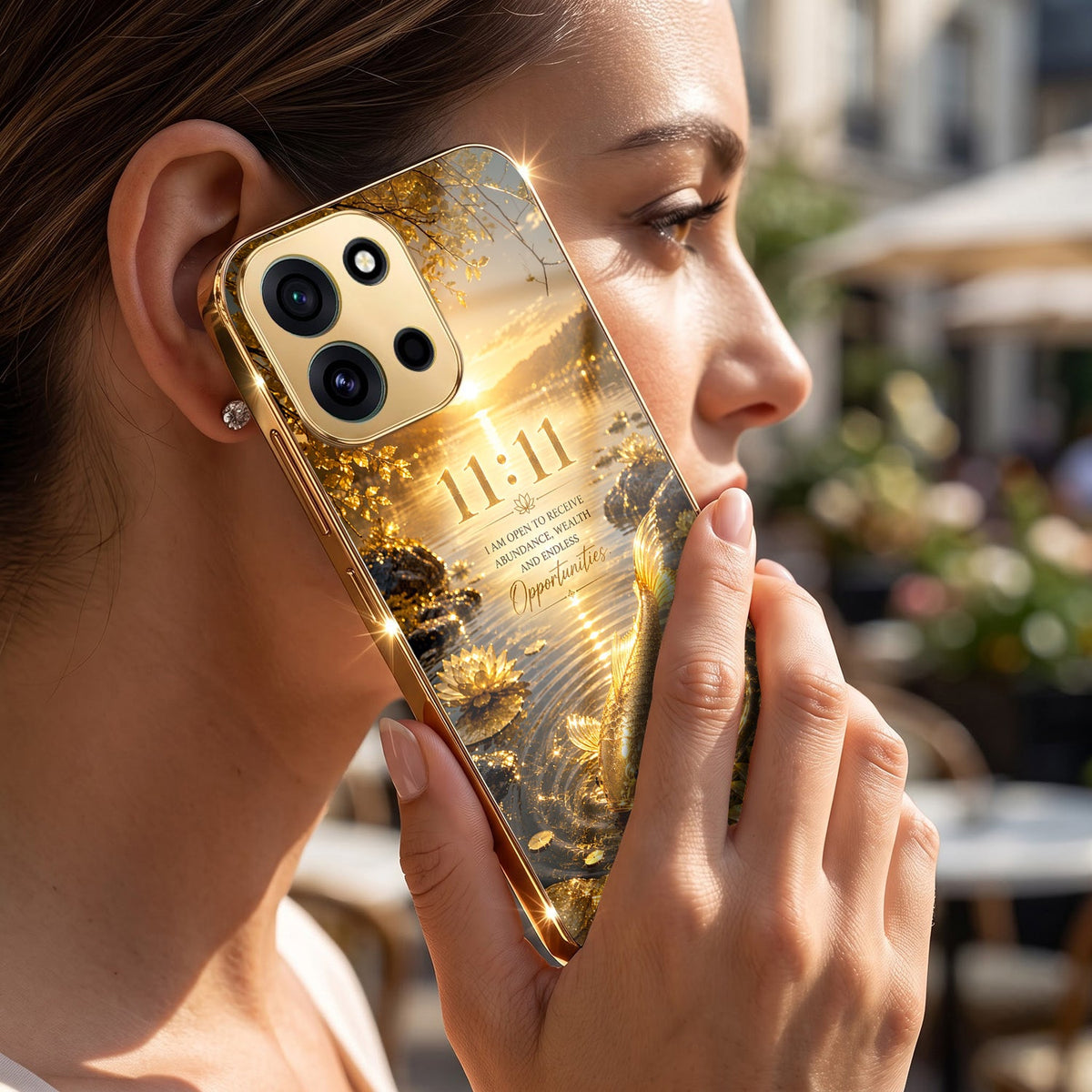 OnePlus Nord 6 5G 11:11 Manifestation Gold Electroplated Glass Phone Back Case