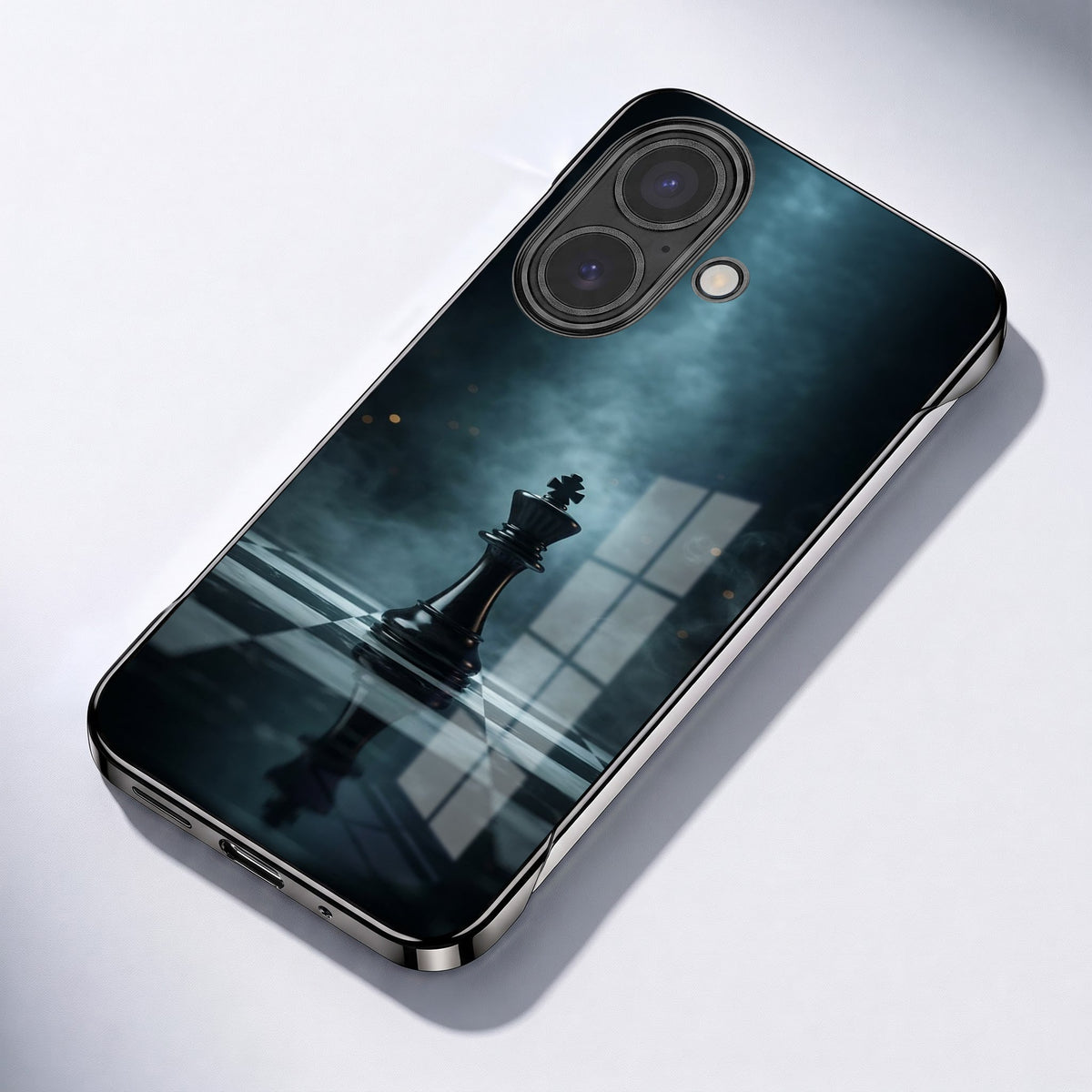 iPhone 16 5G CheckMate Black Printed  Frameless Back Case