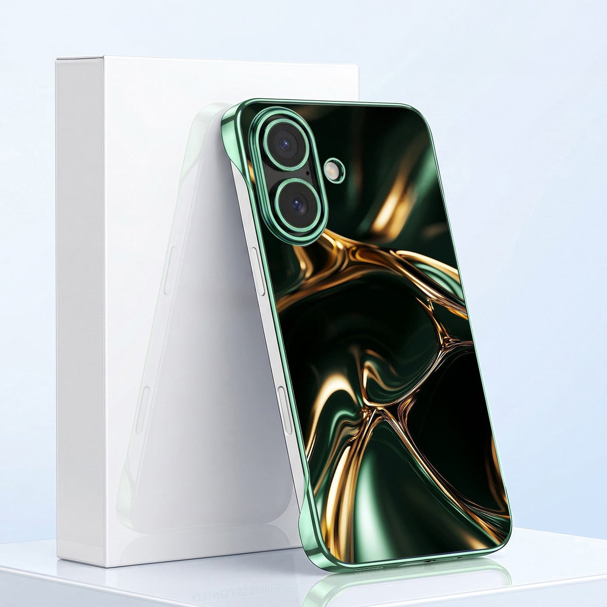 iPhone 16 Plus 5G Royal Fusion Green Printed  Frameless Back Case