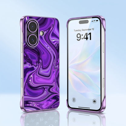 iPhone 16 Plus 5G Liquid Luxe Purple Printed  Frameless Back Case