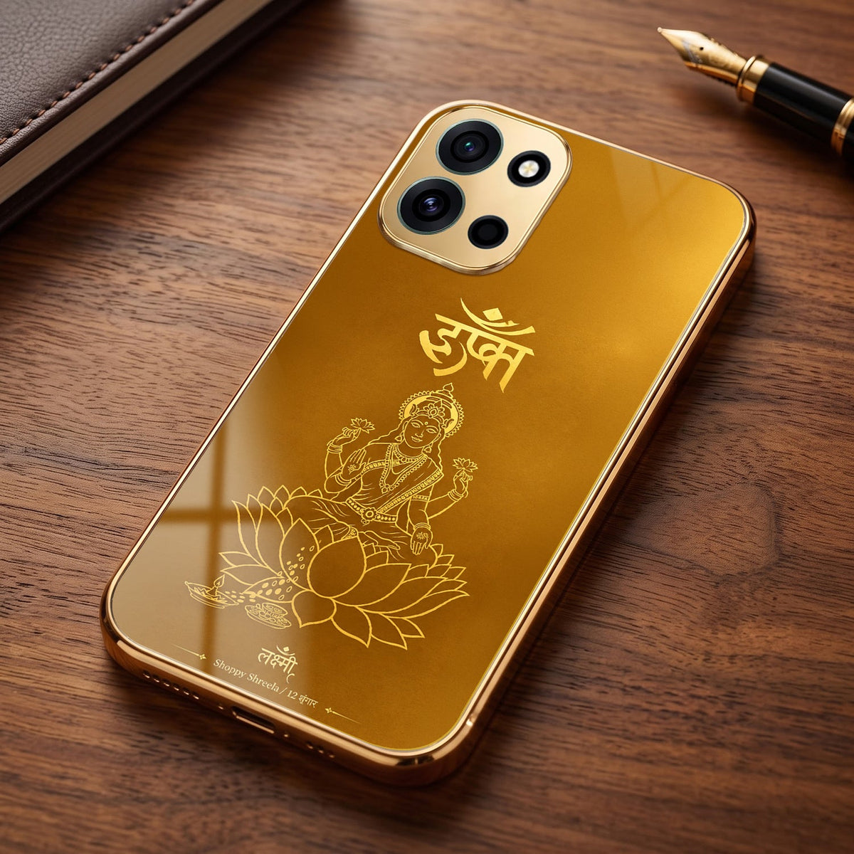OnePlus Nord 6 5G Shree Lakshmi Divine Gold Electroplated Glass Phone Back Case