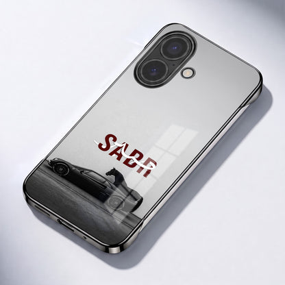 iPhone 16 5G SABR Black Printed  Frameless Back Case