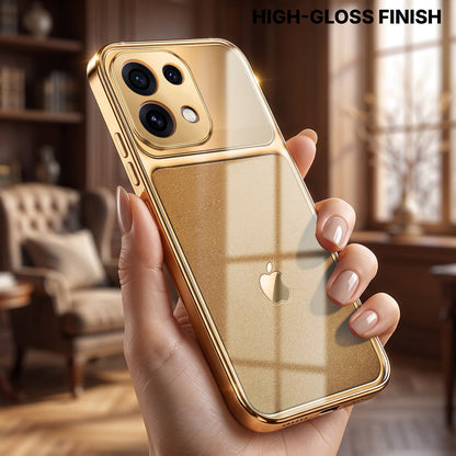 Oppo Reno 16C 5G Royal Touch Apple Gold Electroplated Glass Phone Back Case
