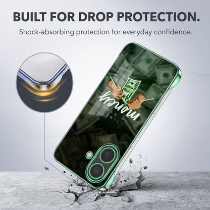 iPhone 16 Plus 5G Money Green Printed  Frameless Back Case