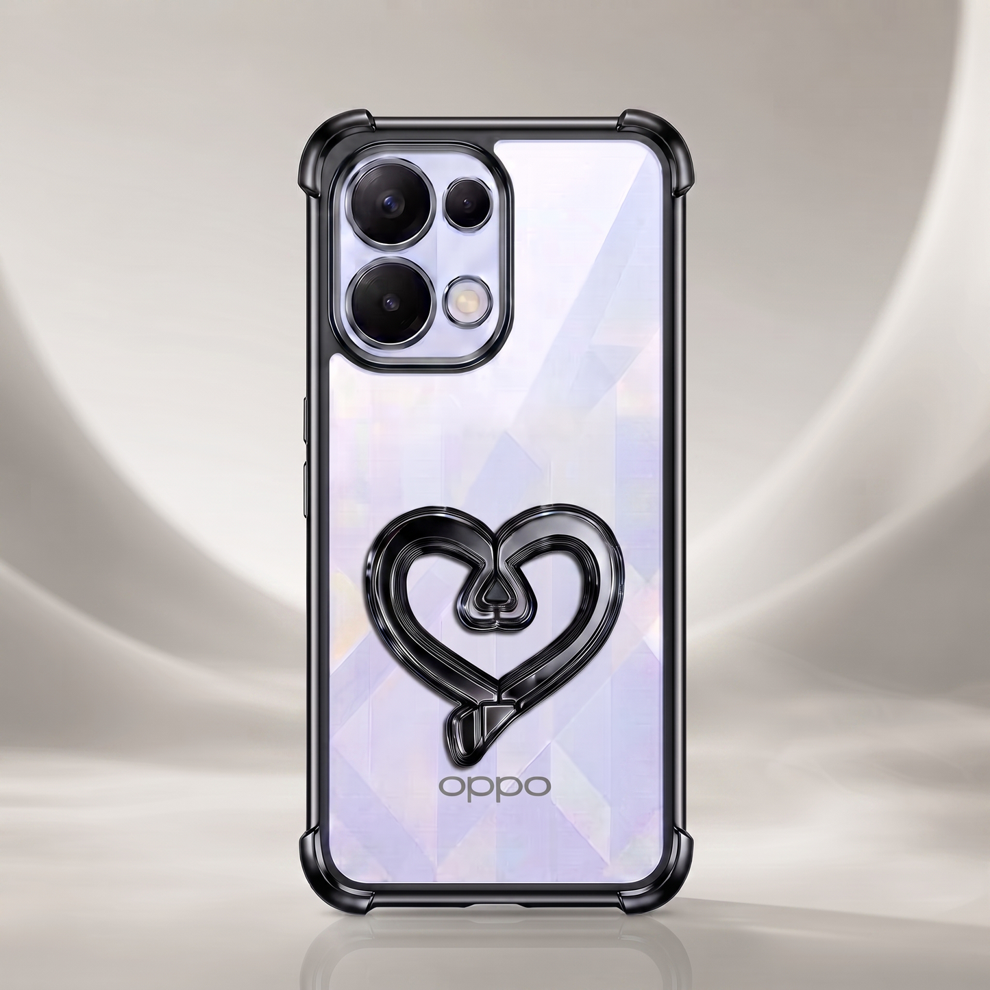 Oppo K13 5G Premium Heart Stand Transparent Shockproof Airbag Phone Case