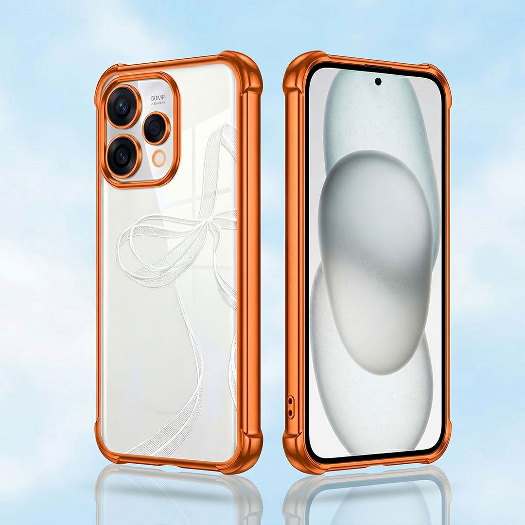 Oppo Reno 15 5G Premium Shockproof Transparent Airbag Cosmic Orange Case