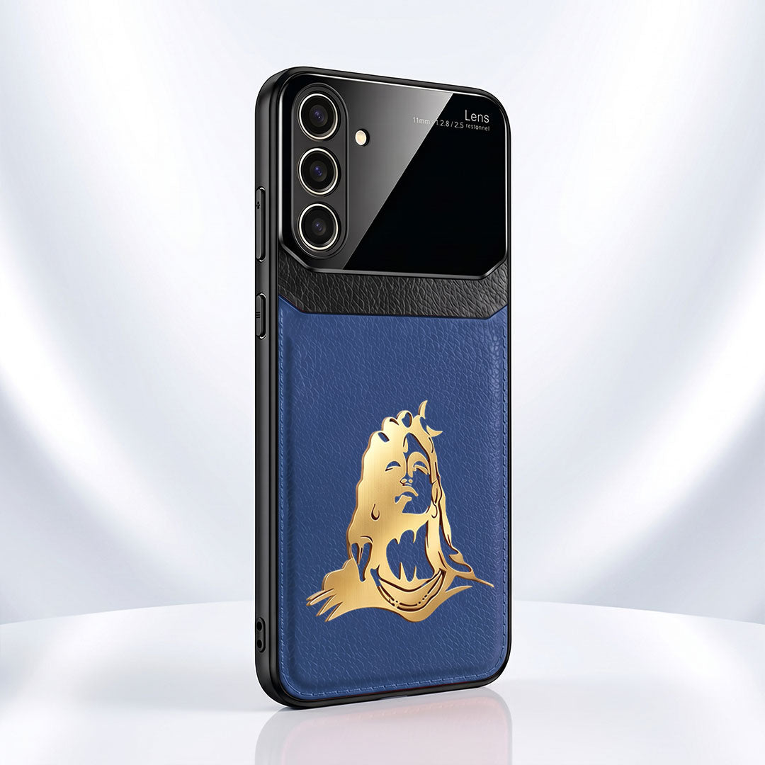 Samsung Galaxy A16 5G Mahadev 3D Gold Metal Leather Back Case