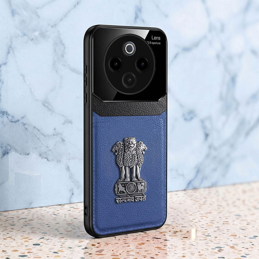 Vivo T4 5G Satyamev Jayate 3D Metal Leather Back Case