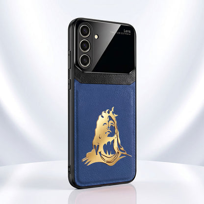 Samsung Galaxy A34 5G Mahadev 3D Gold Metal Leather Back Case
