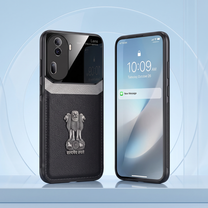Oppo Reno 11 Pro 5G Satyamev Jayate 3D Metal Leather Back Case
