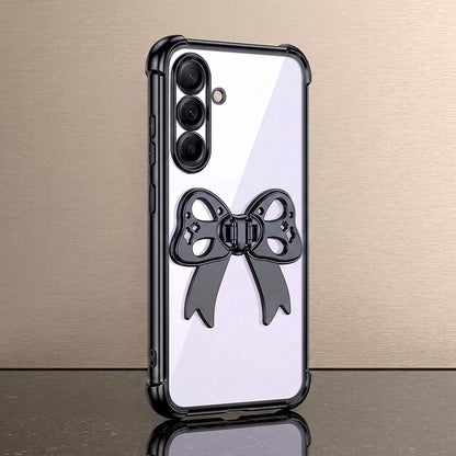 Samsung Galaxy A36 5G Stylish Bow Knot Stand Transparent Shockproof Airbag Phone Case