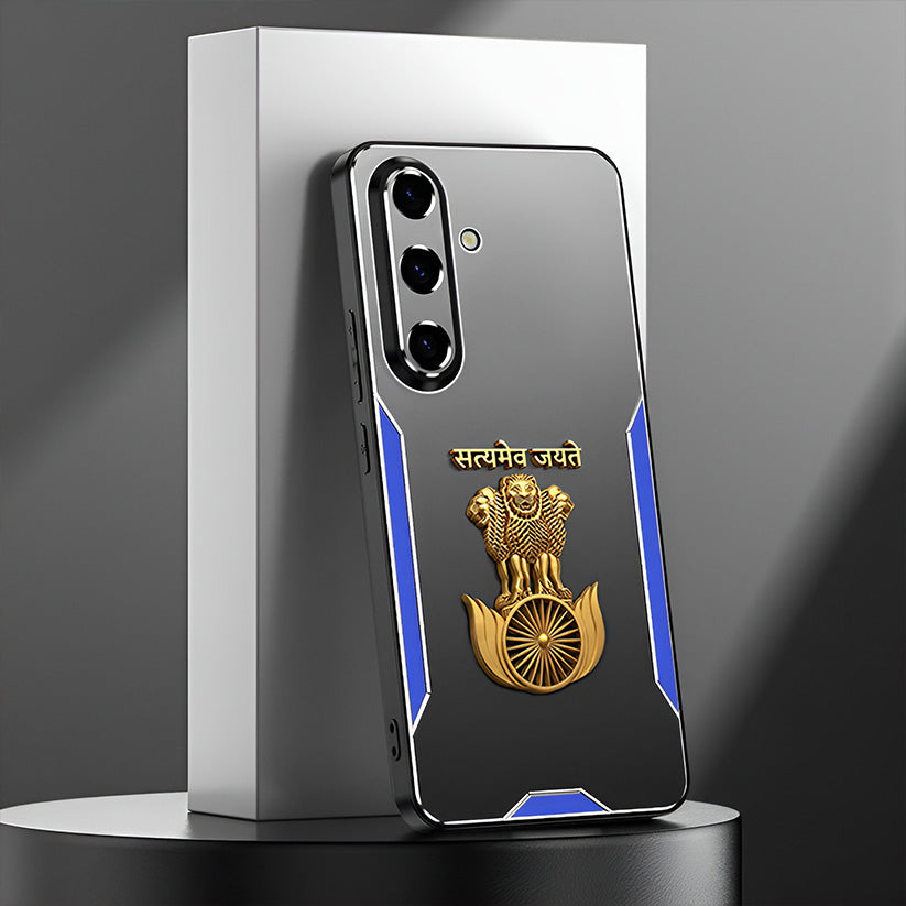Samsung Galaxy A16 5G Satyamev Jayate 3D Metal Aluminium Back Case