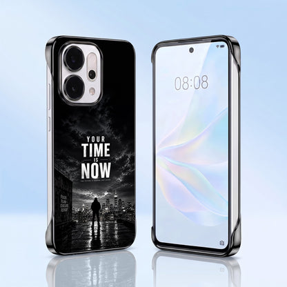 Oppo Reno 14 5G Your Time Black Printed  Frameless Back Case