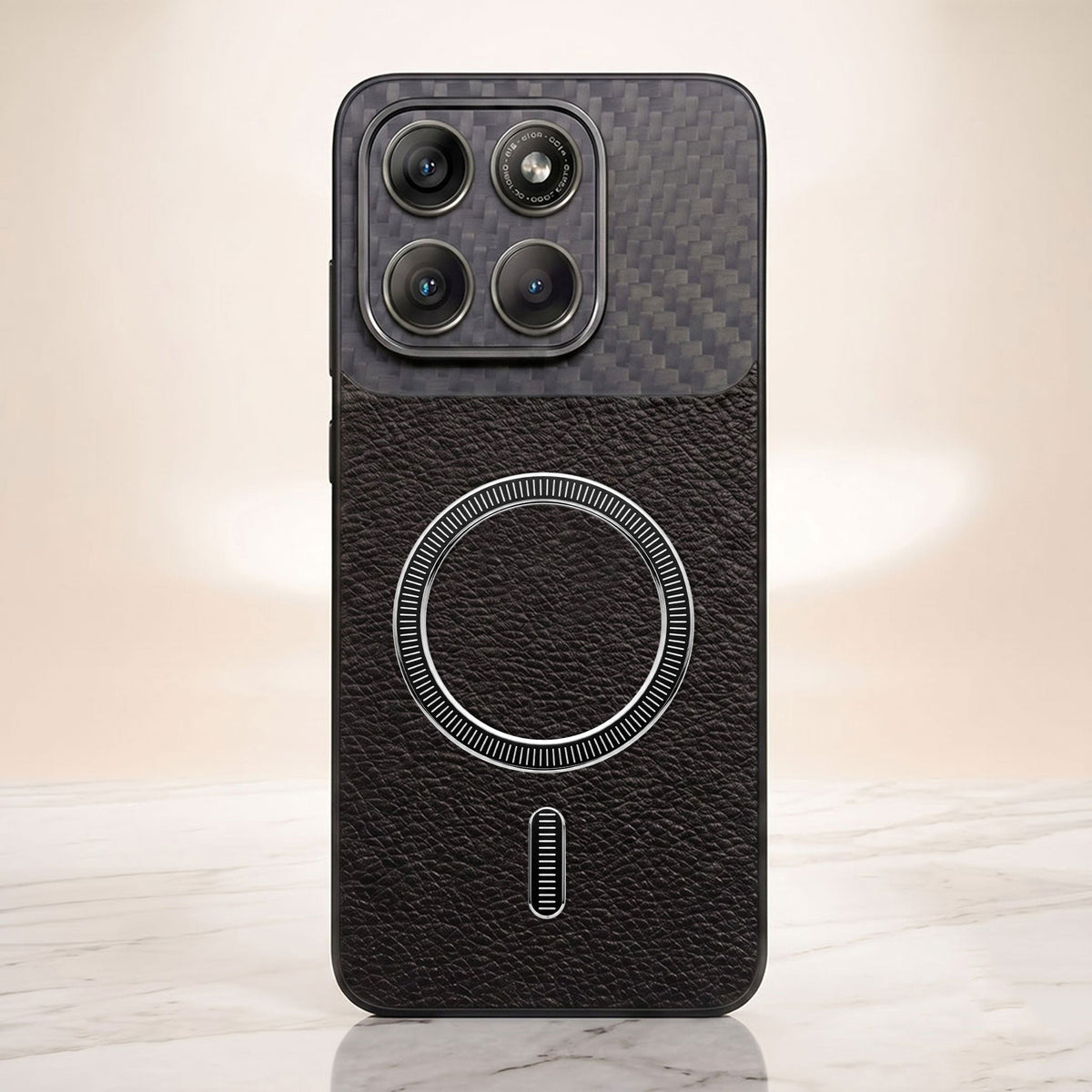 Motorola Edge 70 Fusion 5G Carbon Fiber Leather Hybrid MagSafe Magnetic Case