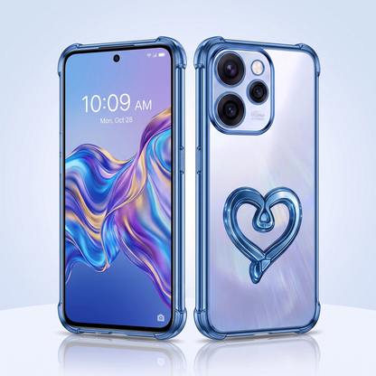 Oppo Reno 15 Pro Mini 5G Premium Heart Stand Transparent Shockproof Airbag Phone Case