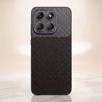 Motorola Edge 70 Fusion 5G Carbon Fiber Leather Hybrid Phone Case