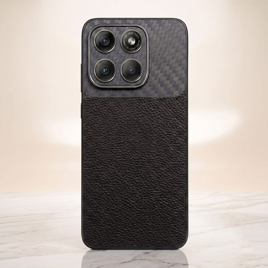 Motorola Edge 70 Fusion 5G Carbon Fiber Leather Hybrid Phone Case