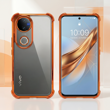 Vivo v50 5G Premium Shockproof Transparent Airbag Cosmic Orange Case