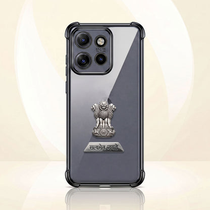 Motorola Edge 50 5G Satyamev Jayate 2-in-1 Emblem Transparent Shockproof Airbag Case
