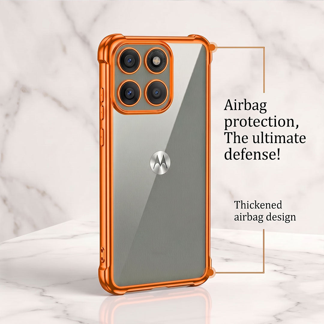 Motorola Edge 60 Pro 5G Premium Shockproof Transparent Airbag Cosmic Orange Case