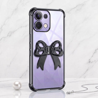 Oppo K13 5G Stylish Bow Knot Stand Transparent Shockproof Airbag Phone Case