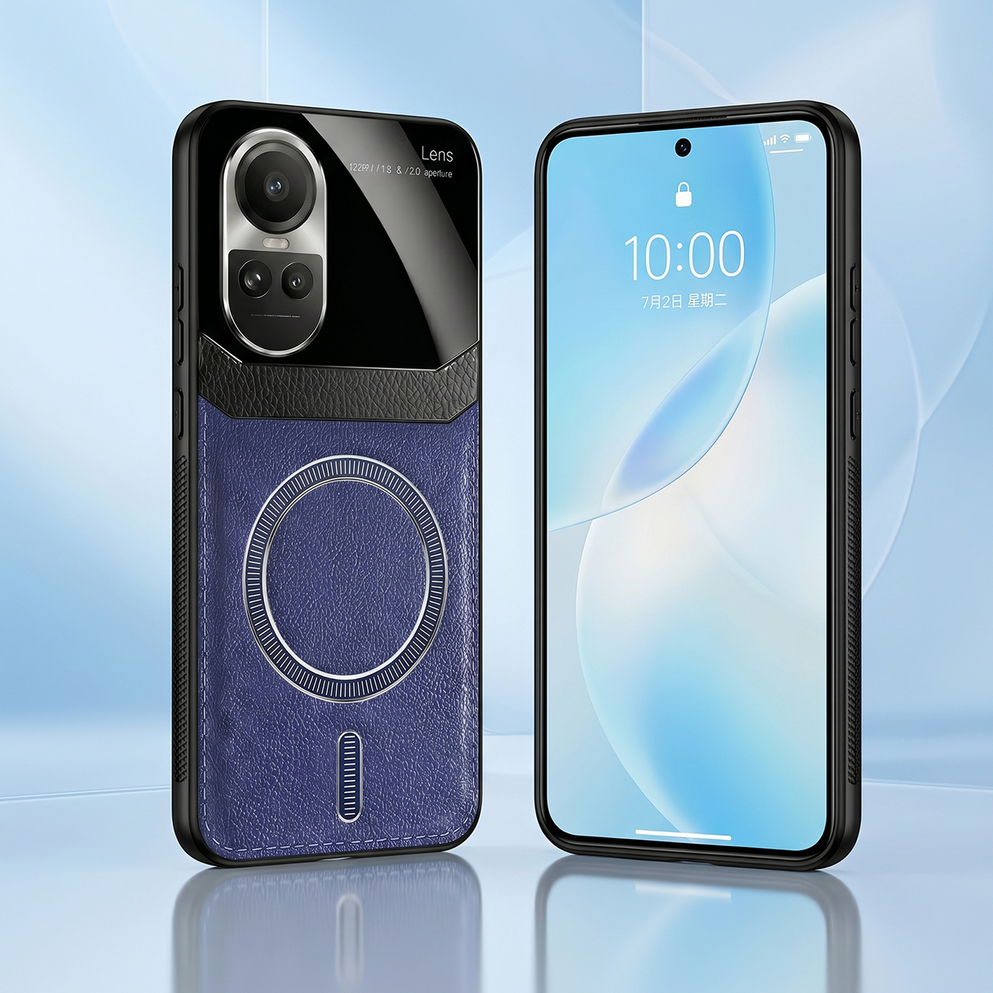 Oppo Reno 10 5G Premium Magsafe Magnetic Leather Lens Protective Case