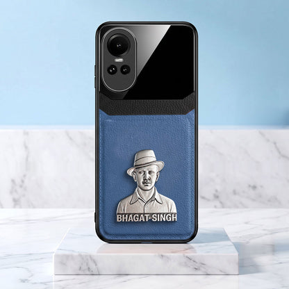 Oppo Reno 10 5G Shaheed Bhagat Singh 3D Metal Leather Back Case