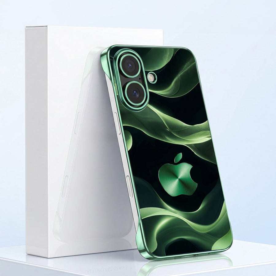 iPhone 16 Plus 5G Luxury Wave Green Printed  Frameless Back Case
