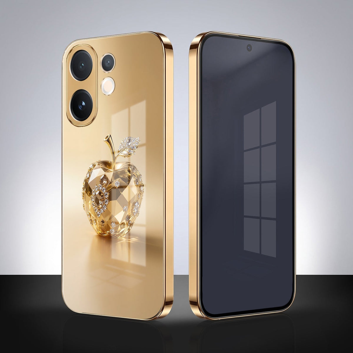 Vivo T4 Pro 5G Golden Apple Gold Electroplated Glass Phone Back Case